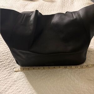 Elegant Black Leather Tote Bag